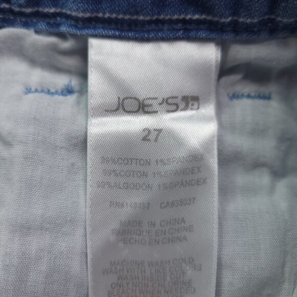 Joes Jeans Womens High-Rise Skinny 27 Distressed Hem Striped Blue Stretch - Picture 6 of 8